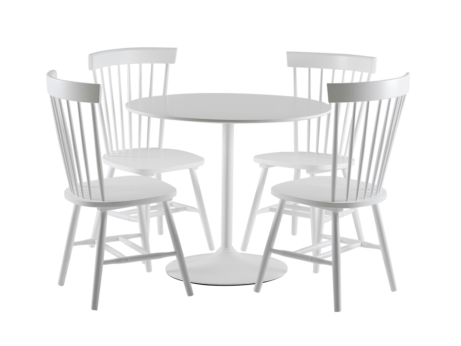 AURORA Bord 90 Vit + 4 SALTVIK Stol Vit ryhm�ss� M�bler / Bord @ Ask�s Testmilj� 1 (100-34-64004)