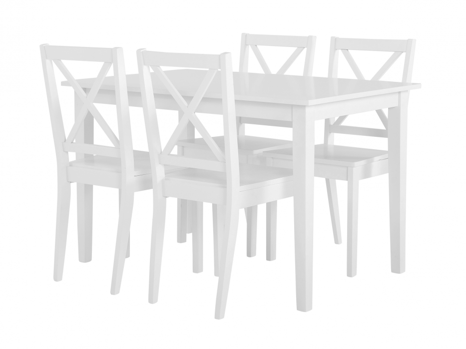 BARRINGTON Bord 120 + 4 Stolar Vit ryhm�ss� M�bler / Bord @ Ask�s Testmilj� 1 (100-34-66426)