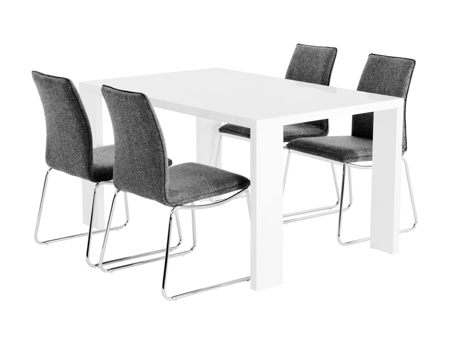 R�NNE Bord 140 Vit + 4 LJUNGAN Stol Gr� ryhm�ss� M�bler / Bord @ Ask�s Testmilj� 1 (100-46-80011)