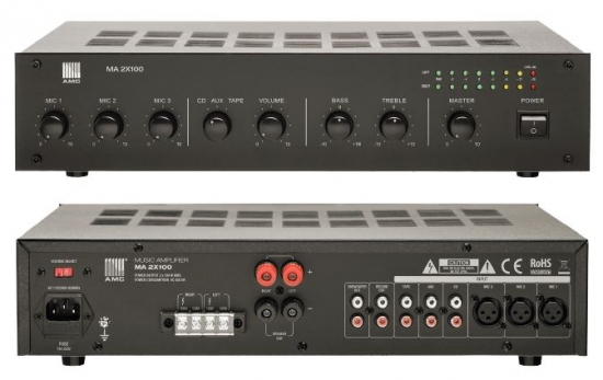 Mixerf�rst�rkare 2x100W/100V ryhm�ss� Hembioutrustning @ Ask�s Testmilj� 1 (AMC-MA2X100-REA)