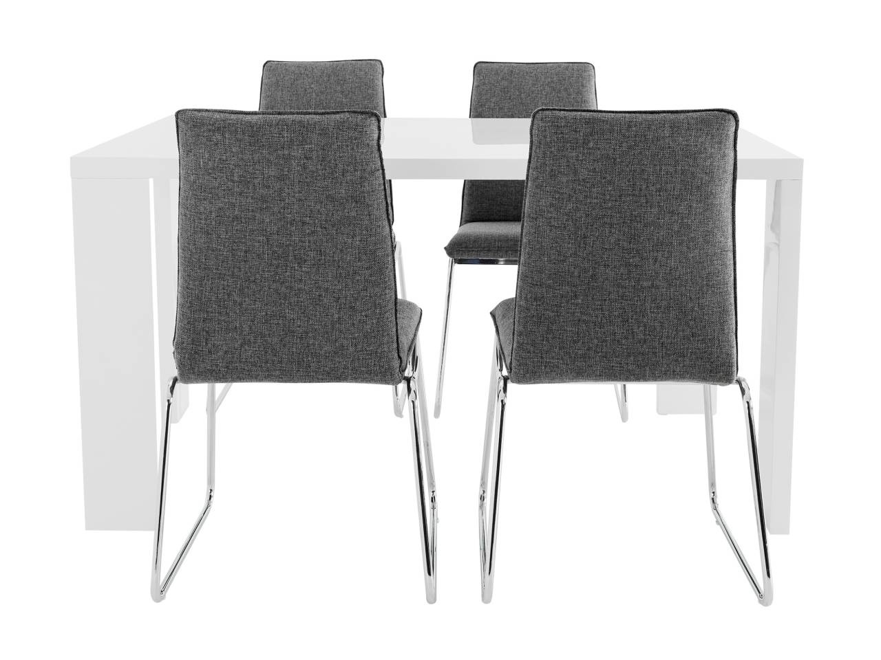 R�NNE Bord 140 Vit + 4 LJUNGAN Stol Gr�